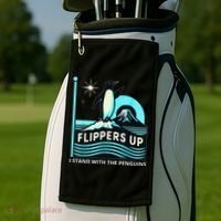 Funny-Penguin-Flippers-Up-I-Stand-With-The-Penguins Golf Towel thumb 2