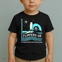Funny-Penguin-Flippers-Up-I-Stand-With-The-Penguins Toddler T-Shirt thumb 2