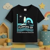 Funny-Penguin-Flippers-Up-I-Stand-With-The-Penguins Toddler T-Shirt thumb 3