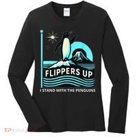 Funny-Penguin-Flippers-Up-I-Stand-With-The-Penguins Women's Long Sleeve Shirt thumb 0