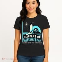 Funny-Penguin-Flippers-Up-I-Stand-With-The-Penguins Women's T-Shirt thumb 4