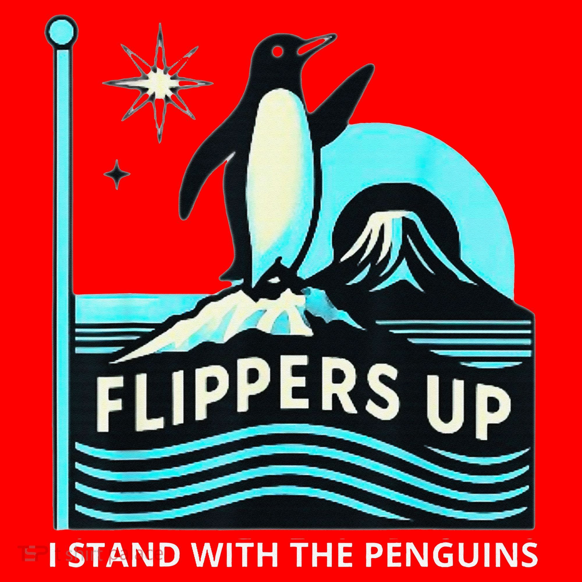 Funny-Penguin-Flippers-Up-I-Stand-With-The-Penguins Santa Hat