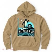 Funny-Penguin-Flippers-Up-I-Stand-With-The-Penguins Hoodie thumb 0