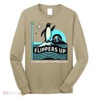 Funny-Penguin-Flippers-Up-I-Stand-With-The-Penguins Long Sleeve Shirt thumb 0