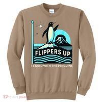 Funny-Penguin-Flippers-Up-I-Stand-With-The-Penguins Sweatshirt thumb 0
