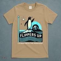 Funny-Penguin-Flippers-Up-I-Stand-With-The-Penguins T-Shirt thumb 5