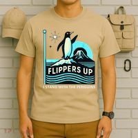 Funny-Penguin-Flippers-Up-I-Stand-With-The-Penguins T-Shirt thumb 6