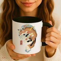 Fire Fox Ukiyo E Japanese Coffee Mug thumb 3