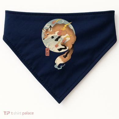 Fire Fox Ukiyo E Japanese USA-Made Doggie Bandana