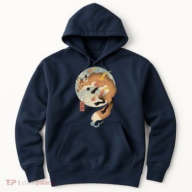 Fire Fox Ukiyo E Japanese Hoodie