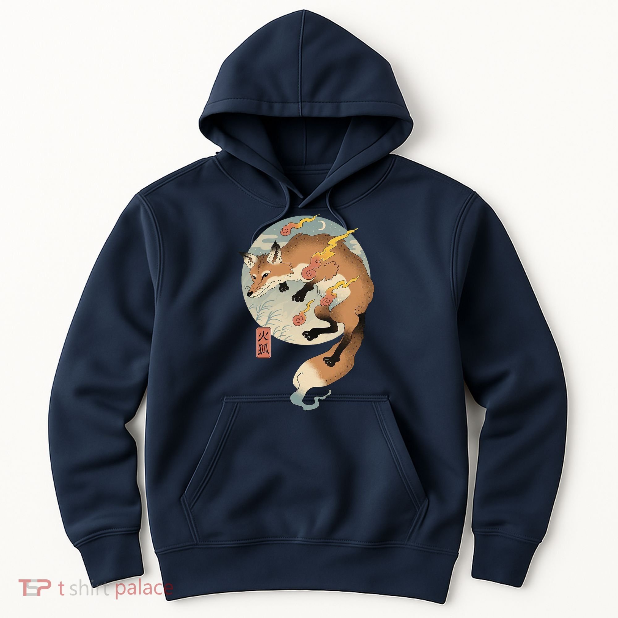 Fire Fox Ukiyo E Japanese Hoodie