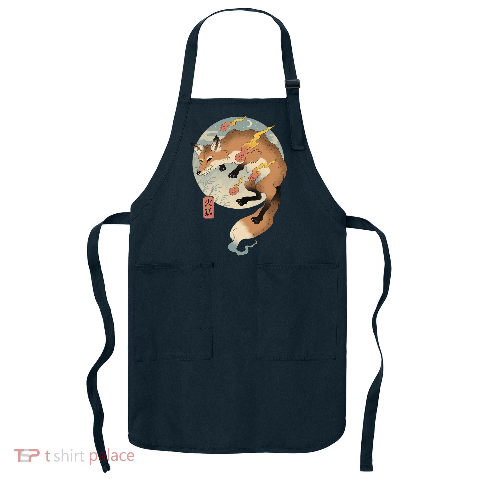 Fire Fox Ukiyo E Japanese Apron