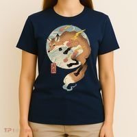 Fire Fox Ukiyo E Japanese T-Shirt thumb 4
