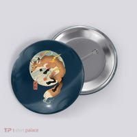 Fire Fox Ukiyo E Japanese Button thumb 0