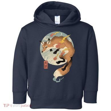 Fire Fox Ukiyo E Japanese Toddler Hoodie