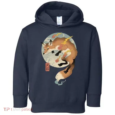 Fire Fox Ukiyo E Japanese Toddler Hoodie