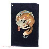 Fire Fox Ukiyo E Japanese Golf Towel thumb 0