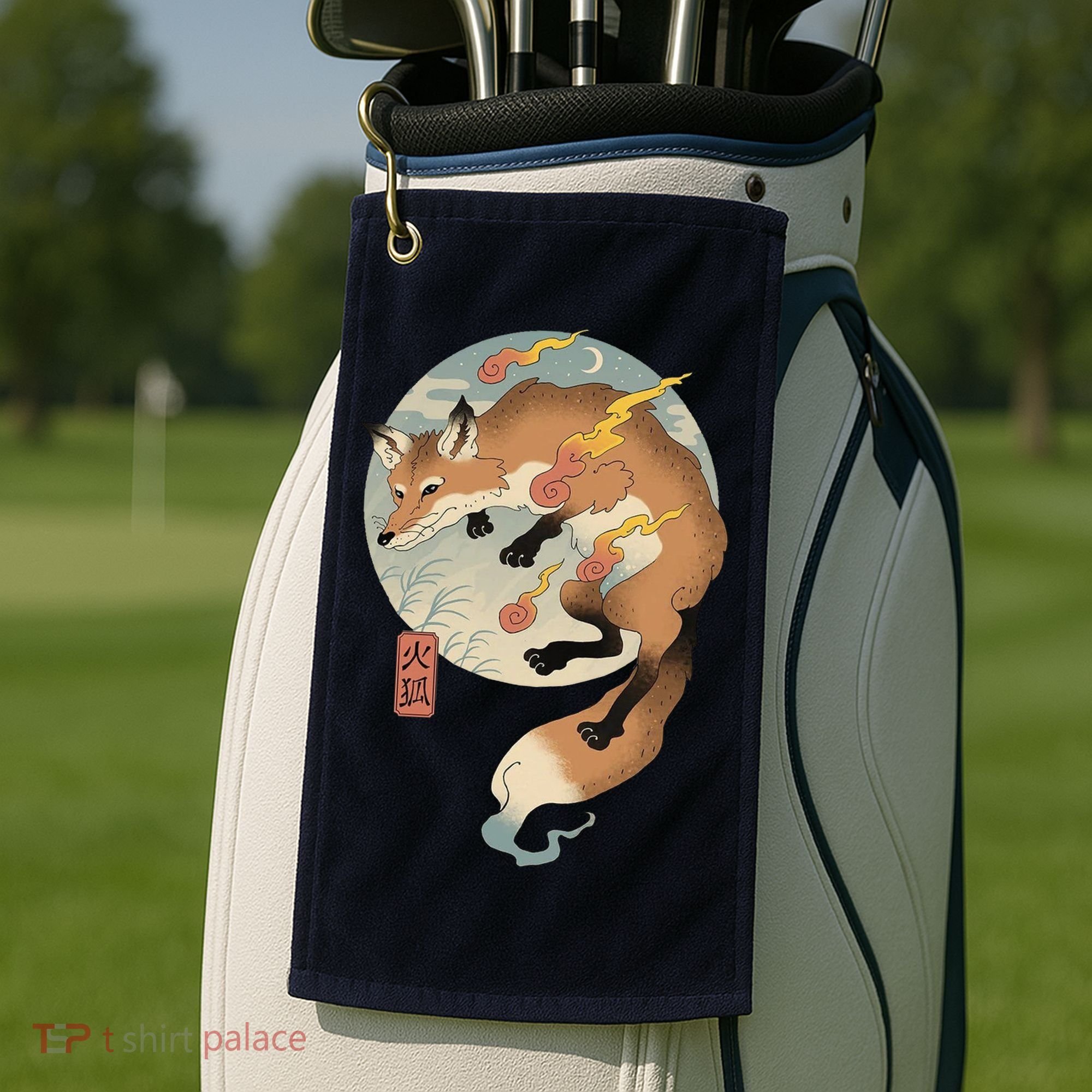 Fire Fox Ukiyo E Japanese Golf Towel