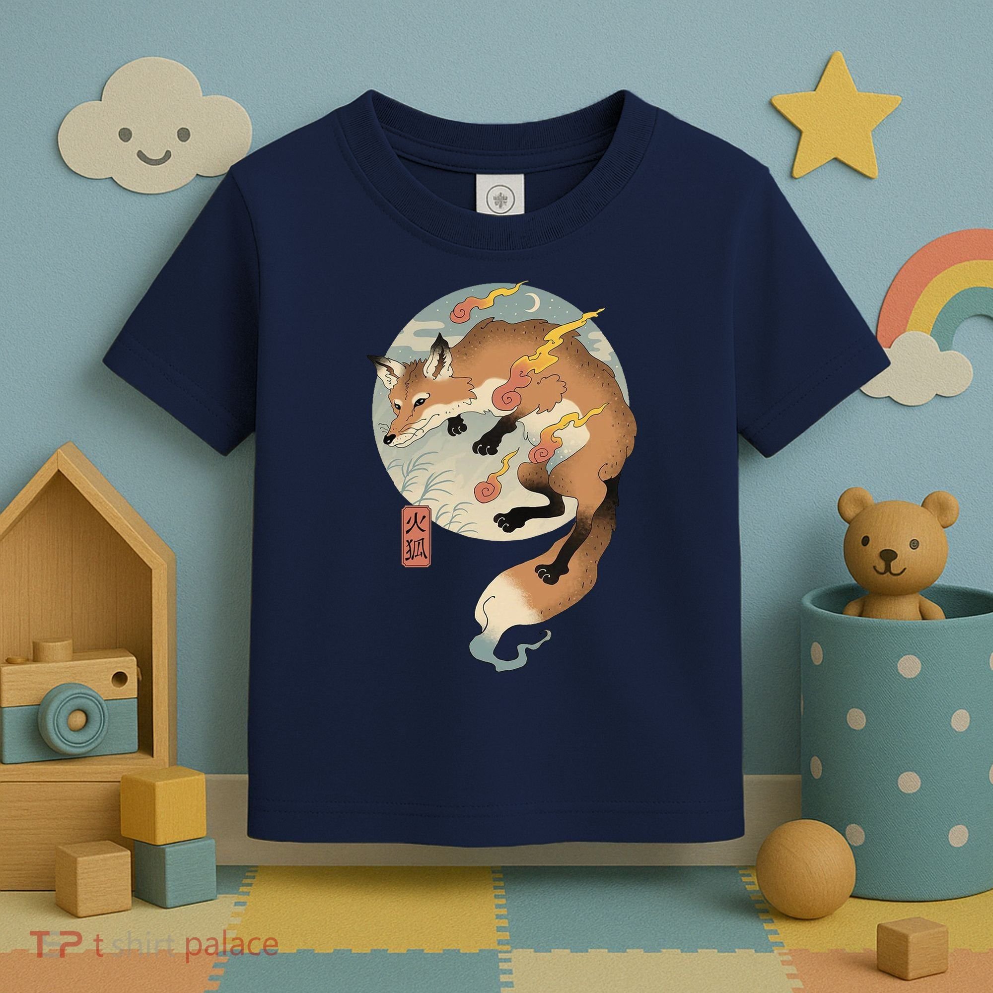 Fire Fox Ukiyo E Japanese Toddler T-Shirt