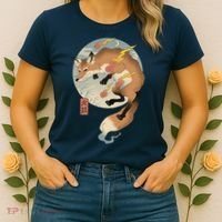 Fire Fox Ukiyo E Japanese Women's T-Shirt thumb 2