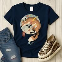 Fire Fox Ukiyo E Japanese Women's T-Shirt thumb 3