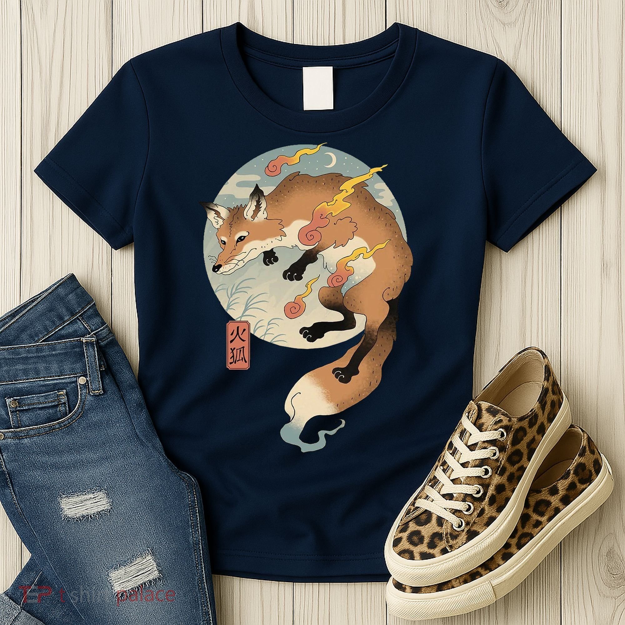 Fire Fox Ukiyo E Japanese Women's T-Shirt