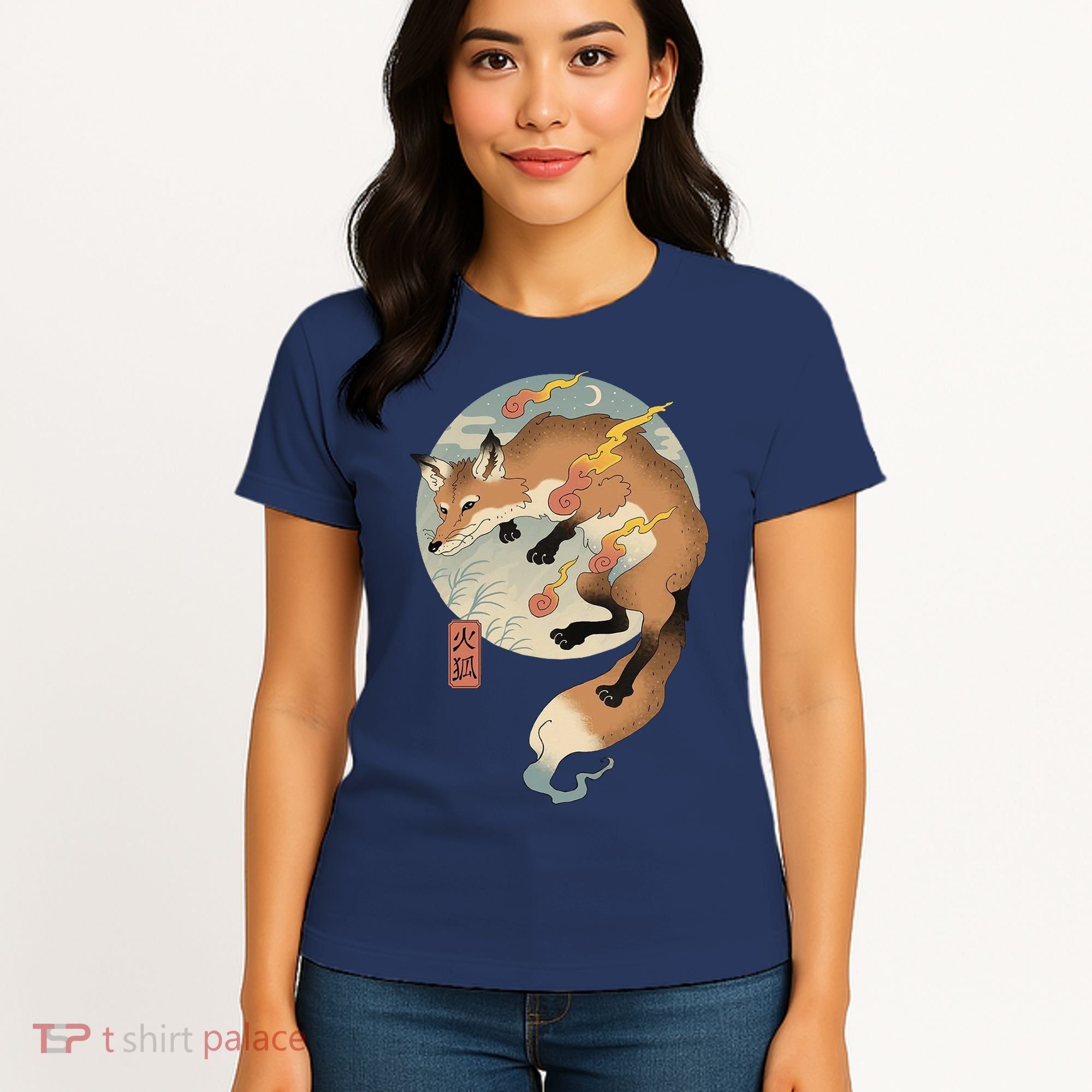 Fire Fox Ukiyo E Japanese Women's T-Shirt
