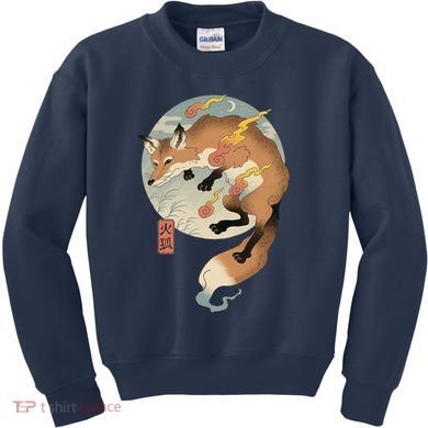 Fire Fox Ukiyo E Japanese Kids Sweatshirt