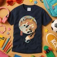 Fire Fox Ukiyo E Japanese Kids T-Shirt thumb 3