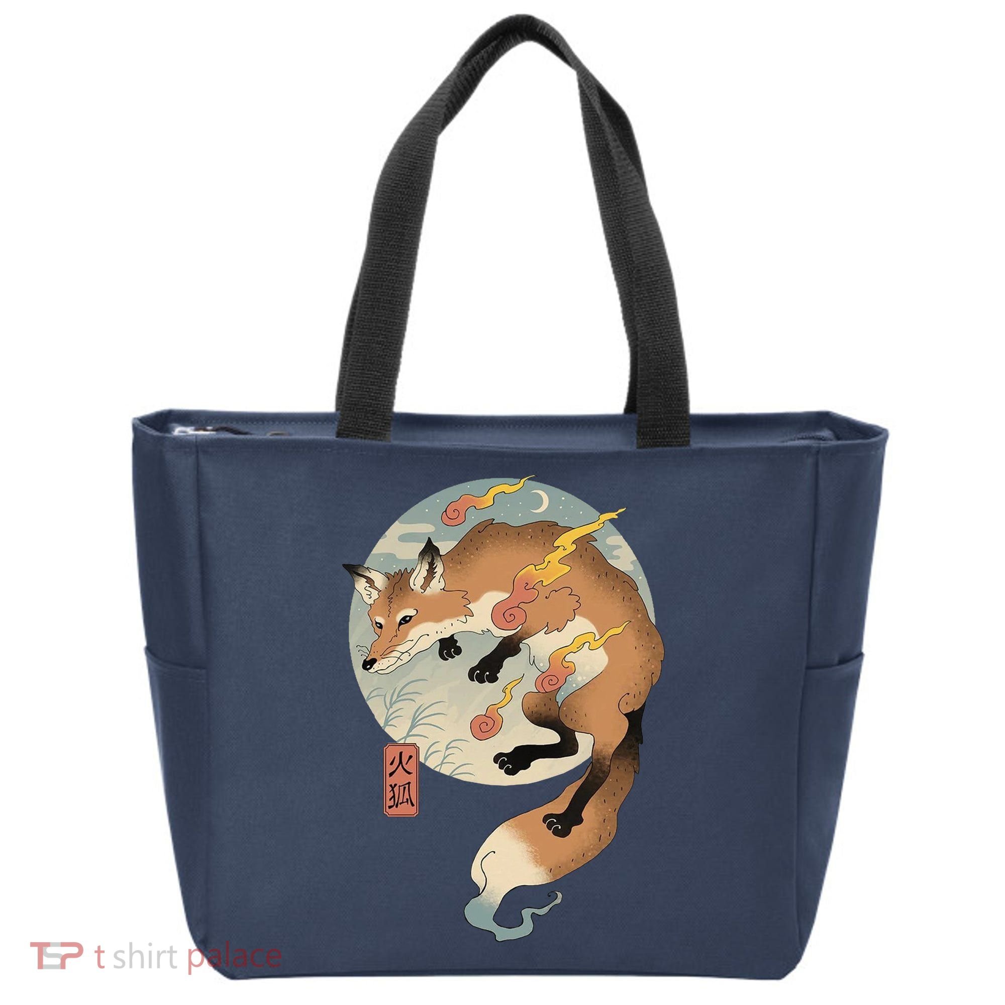 Fire Fox Ukiyo E Japanese Tote Bag