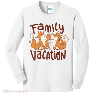 Fox Family Vacation Kids Long Sleeve Shirt
