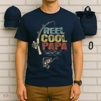 Funny Fisherman Vintage Reel Cool Papa T-Shirt thumb 6