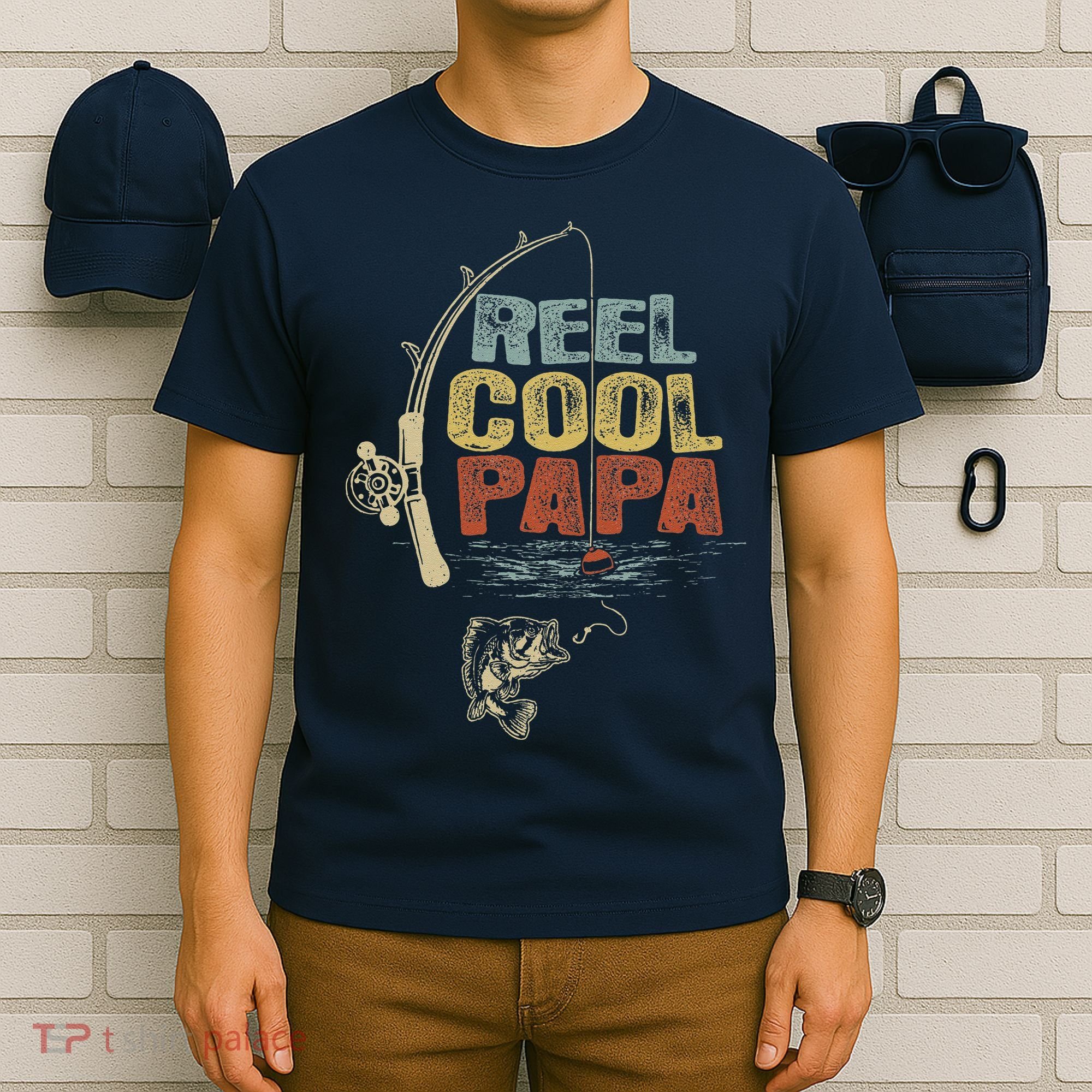 Funny Fisherman Vintage Reel Cool Papa T-Shirt