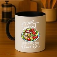 Funny Fresh Vegetable Salad Mediterranean Food Lover Coffee Mug thumb 4