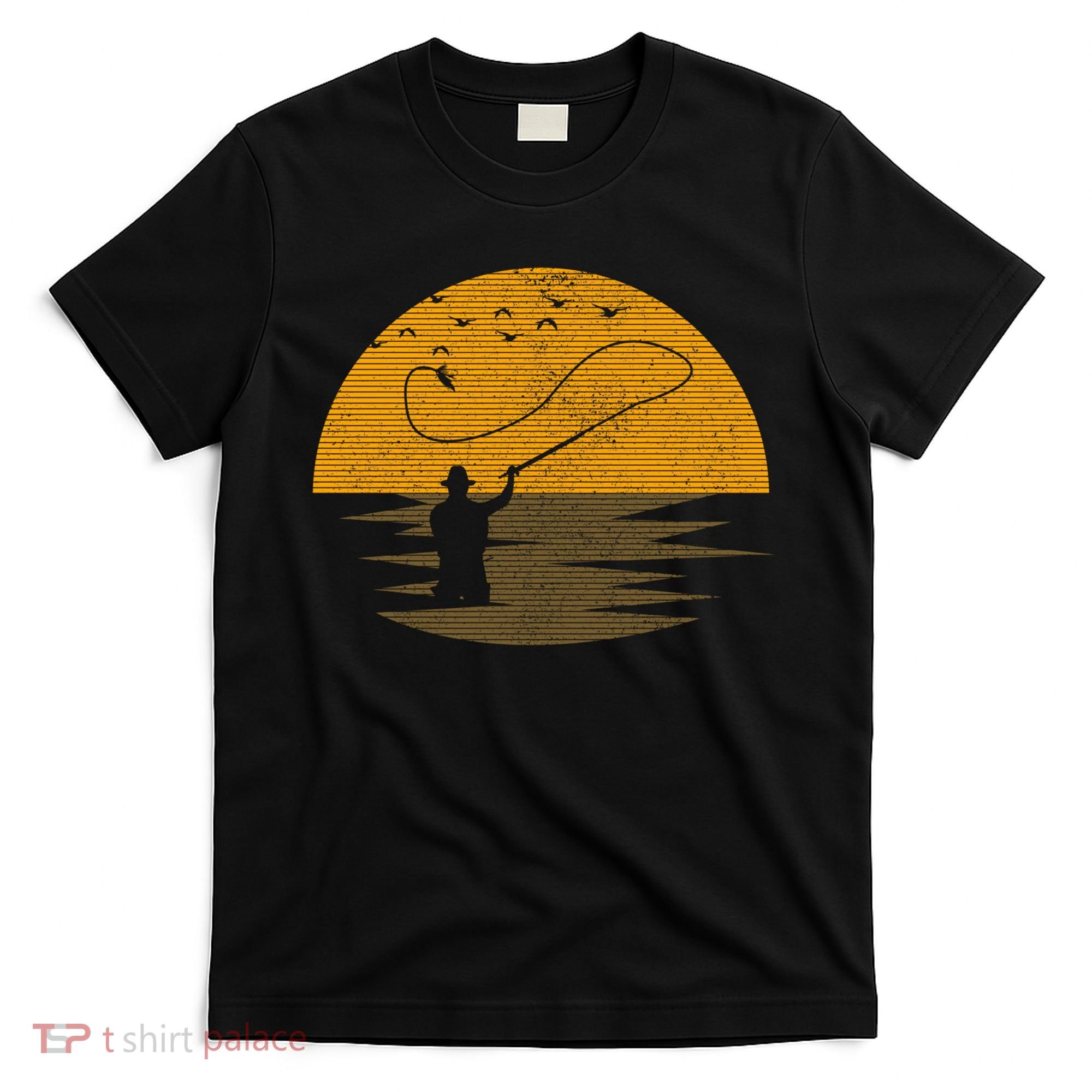 Fly Fishing Vintage Retro Trout Salmon Fisherman Gift T-Shirt