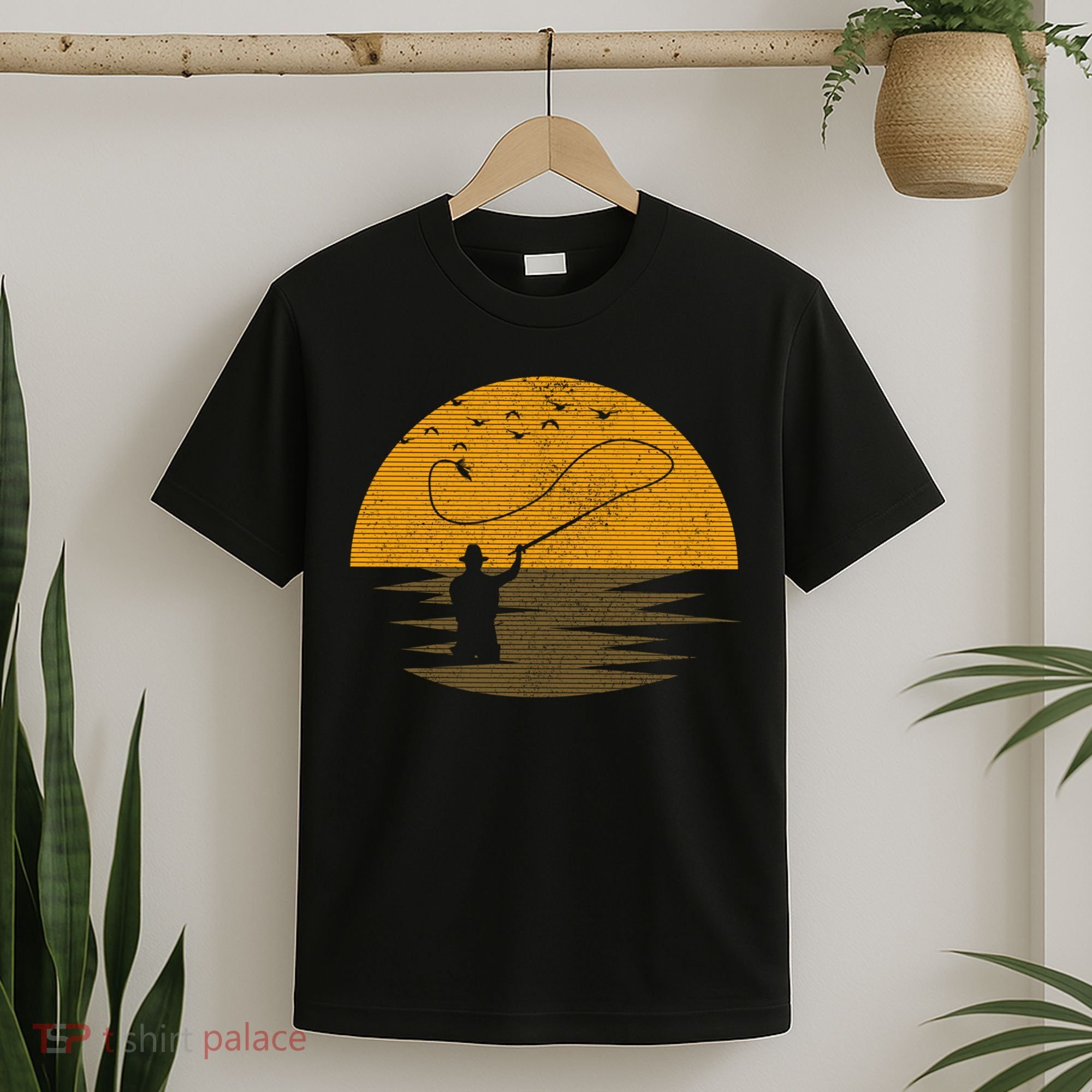 Fly Fishing Vintage Retro Trout Salmon Fisherman Gift T-Shirt