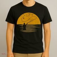 Fly Fishing Vintage Retro Trout Salmon Fisherman Gift T-Shirt thumb 3