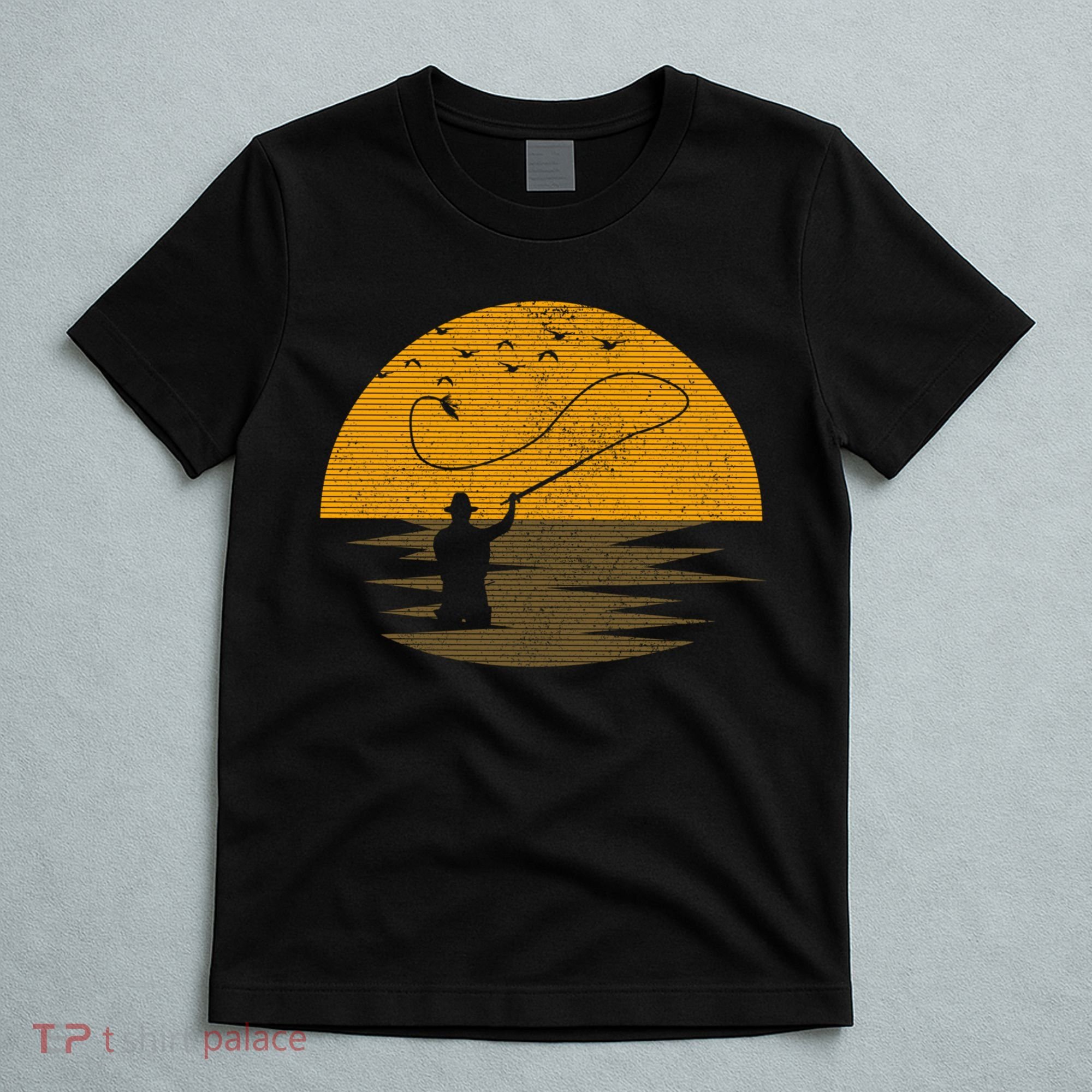 Fly Fishing Vintage Retro Trout Salmon Fisherman Gift T-Shirt