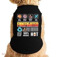 Funny Firefighter Warning Label Doggie Tank thumb 0