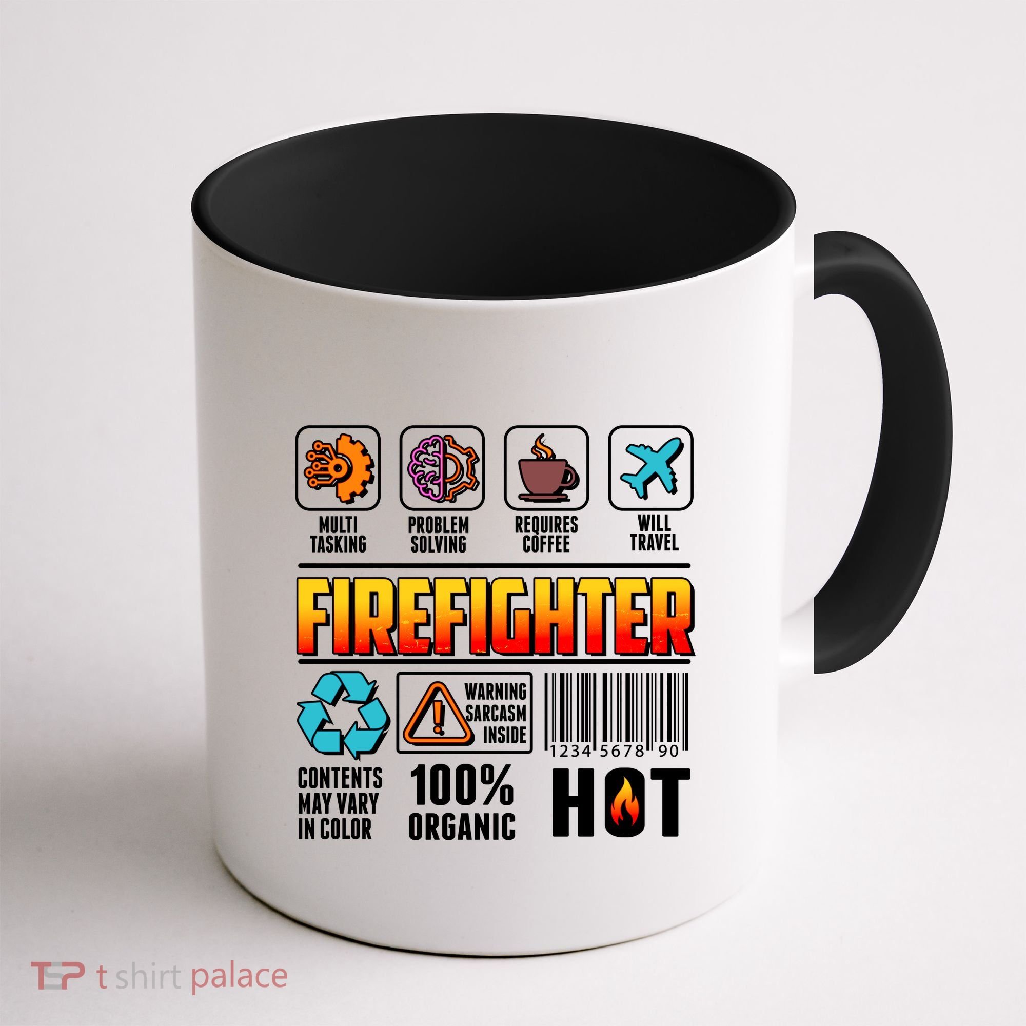 Funny Firefighter Warning Label Coffee Mug