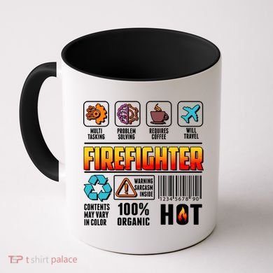 Funny Firefighter Warning Label Coffee Mug
