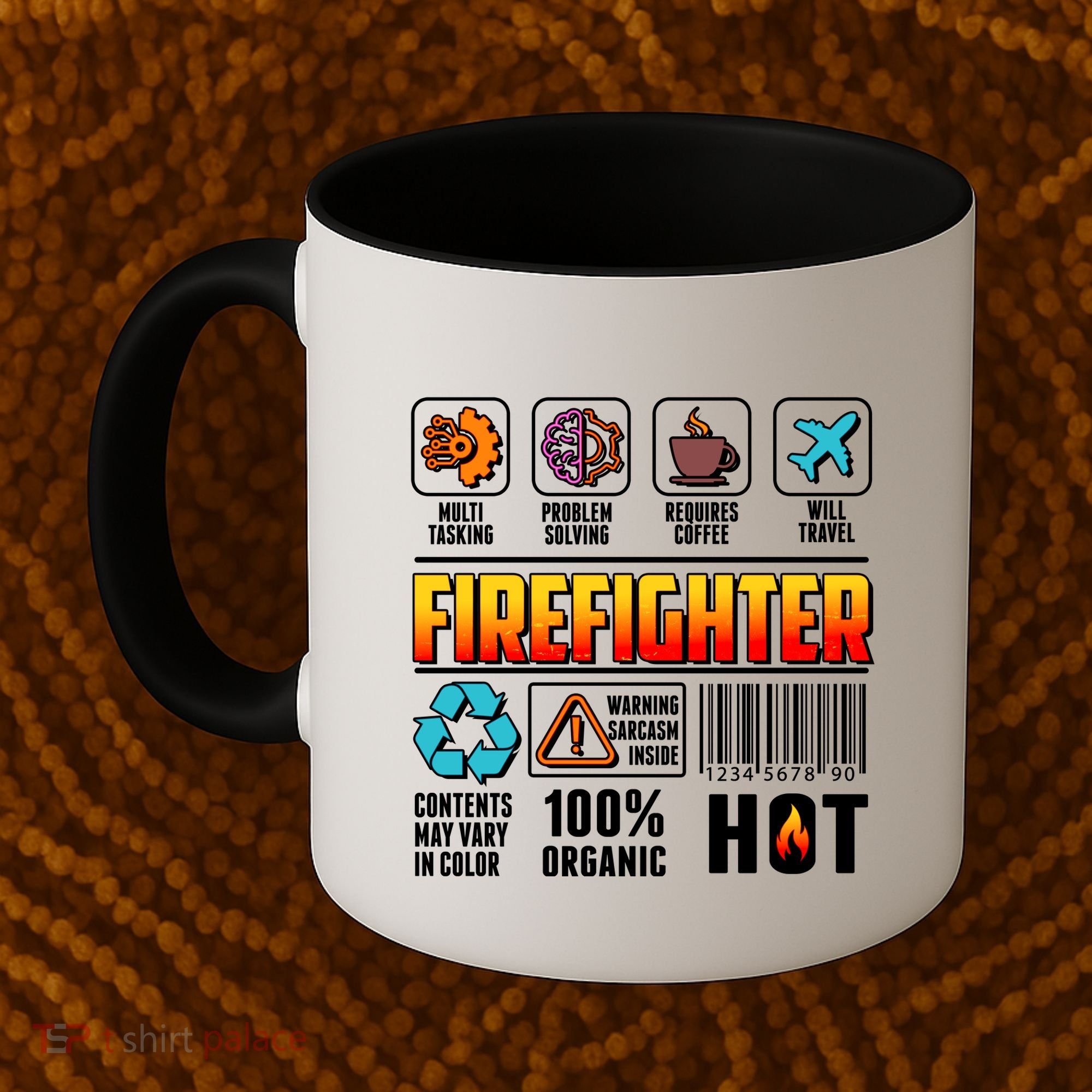 Funny Firefighter Warning Label Coffee Mug