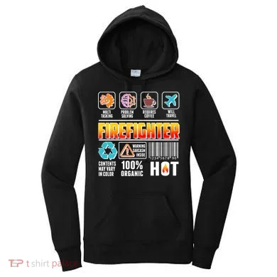 Funny Firefighter Warning Label Women's Hoodie