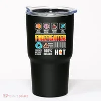 Funny Firefighter Warning Label Tumbler thumb 0