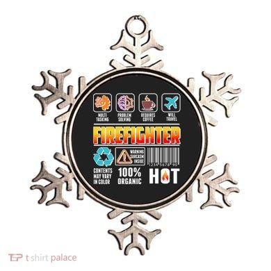 Funny Firefighter Warning Label Ornament