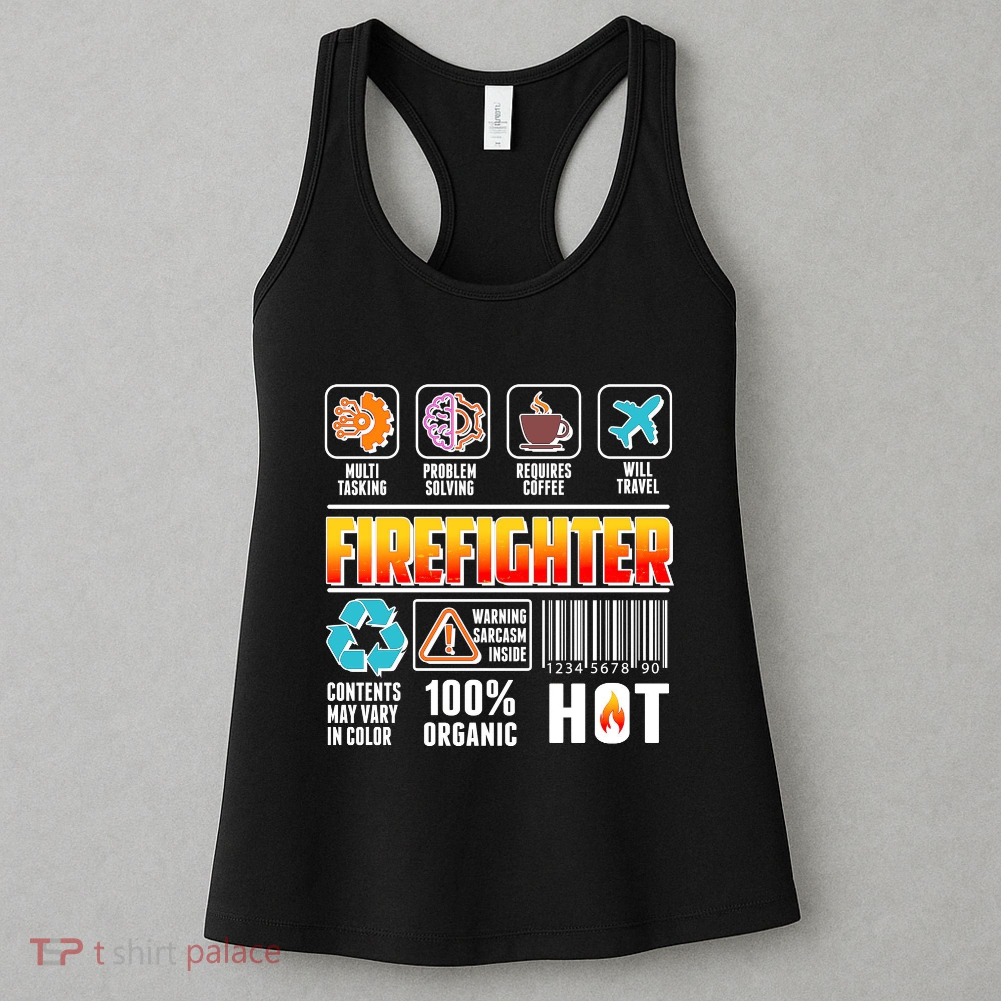 Funny Firefighter Warning Label Women's Tank Top