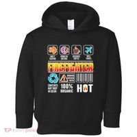 Funny Firefighter Warning Label Toddler Hoodie thumb 0