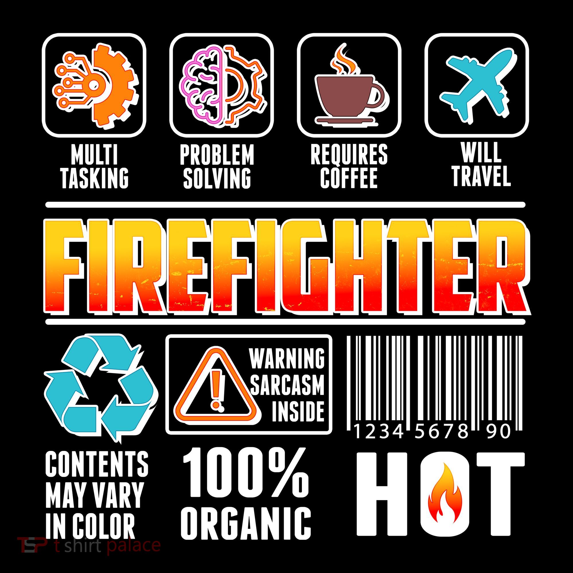 Funny Firefighter Warning Label Toddler Hoodie