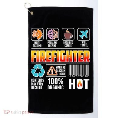 Funny Firefighter Warning Label Golf Towel