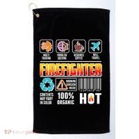 Funny Firefighter Warning Label Golf Towel thumb 0